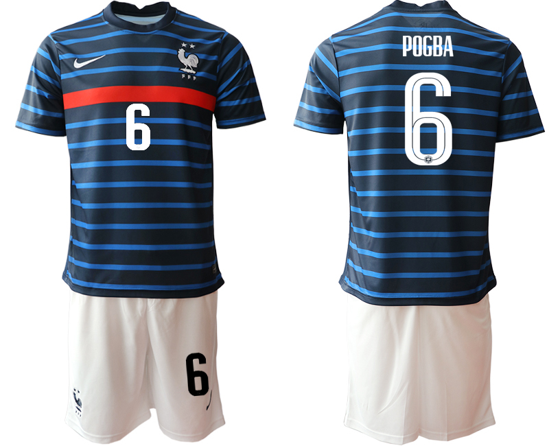 Men 2021 France home #6 soccer jerseys->france jersey->Soccer Country Jersey
